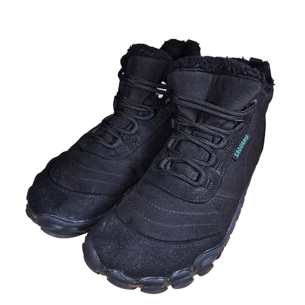 SAGUARO Barefoot Women's Winter Warm Padded Wide Toe Drop Zero Sole Boots 7.5-8